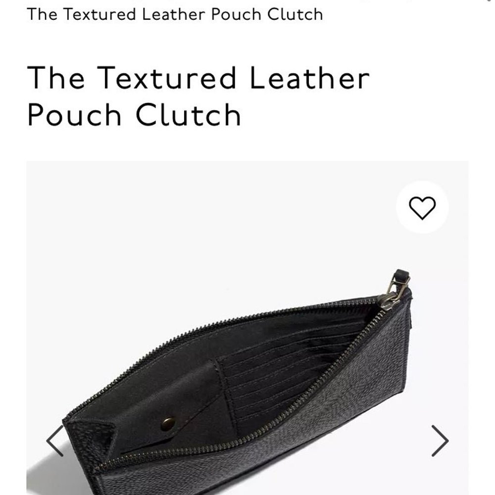 Textured Leather Pouch Clutch
